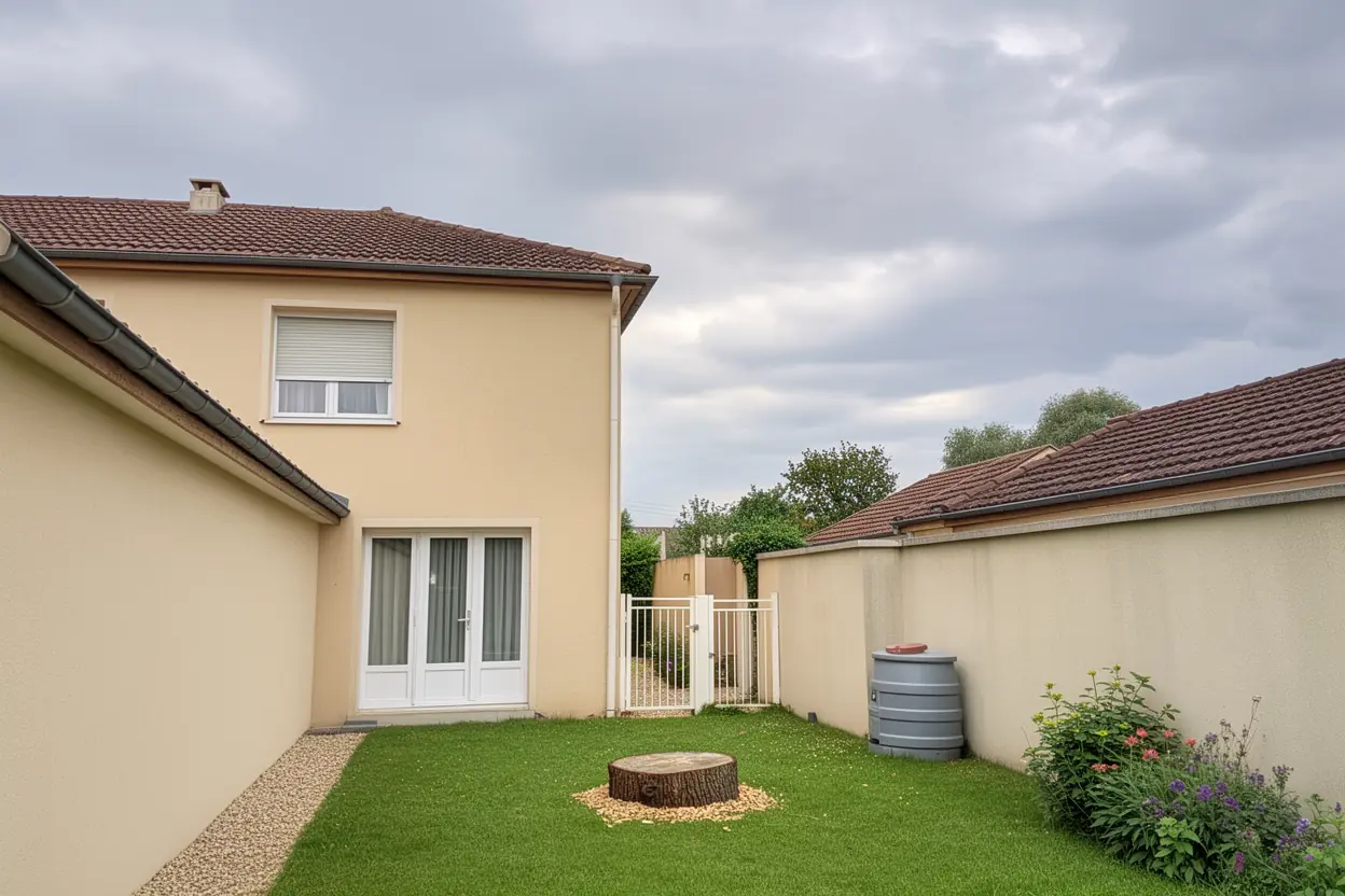 Jardin libéré après abattage contrôlé à Beaumont