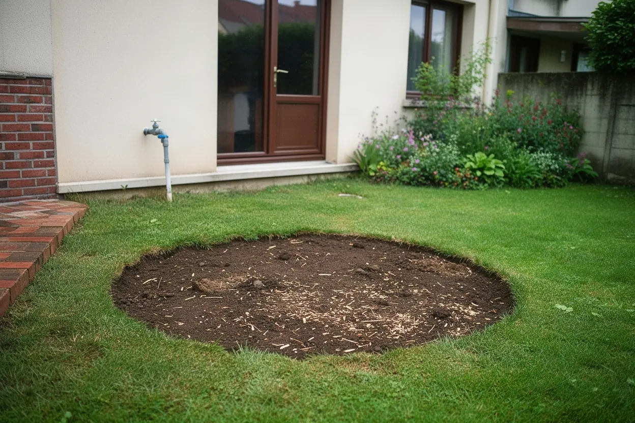 Pelouse nivelée après rognage à Clermont-Ferrand