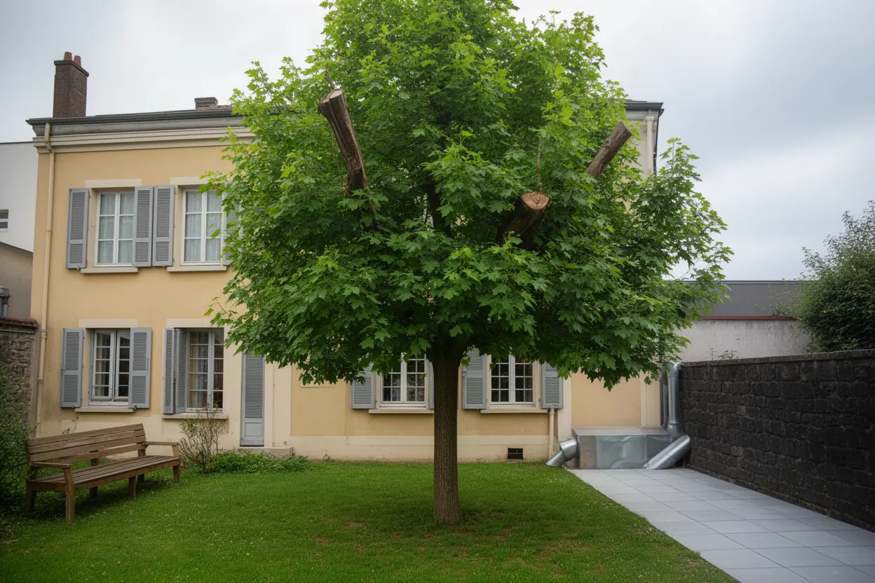 Érable dense avant élagage à Clermont-Ferrand