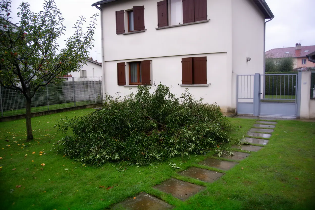 Branchages tombés après un orage à Riom