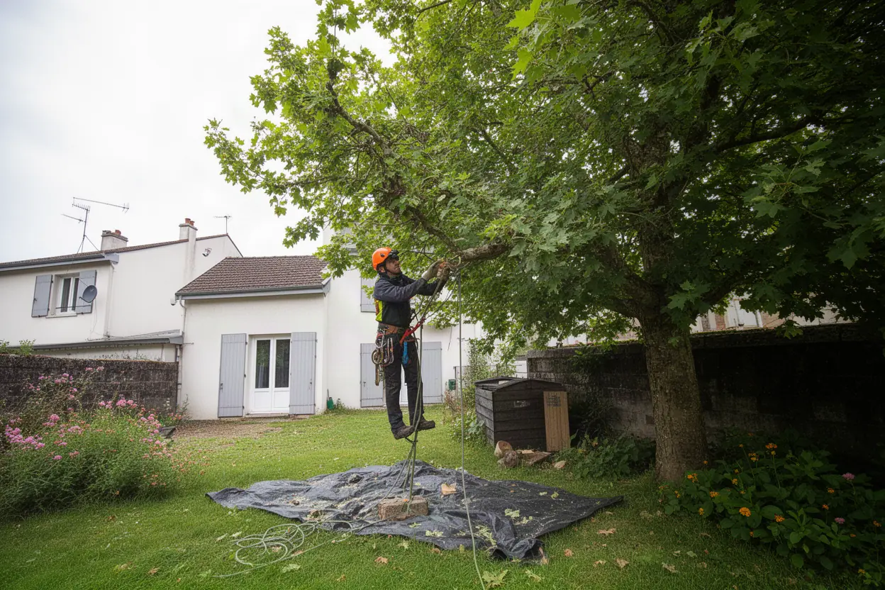 Arboriste réalisant un élagage raisonné à Clermont-Ferrand